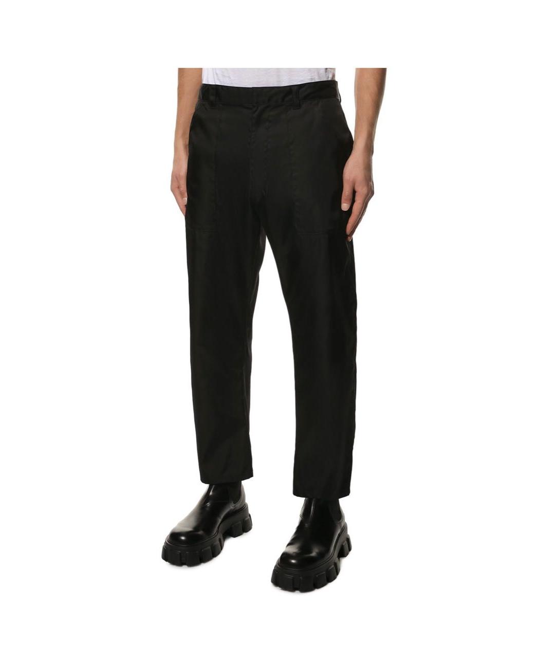 PRADA Черные полиэстеровые повседневные брюки, фото 6