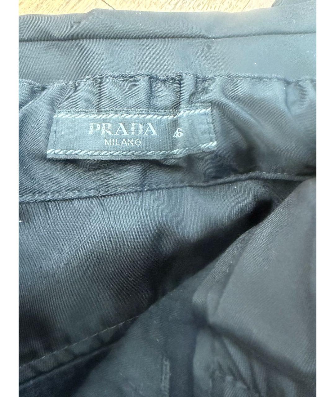 PRADA Черные полиэстеровые повседневные брюки, фото 3