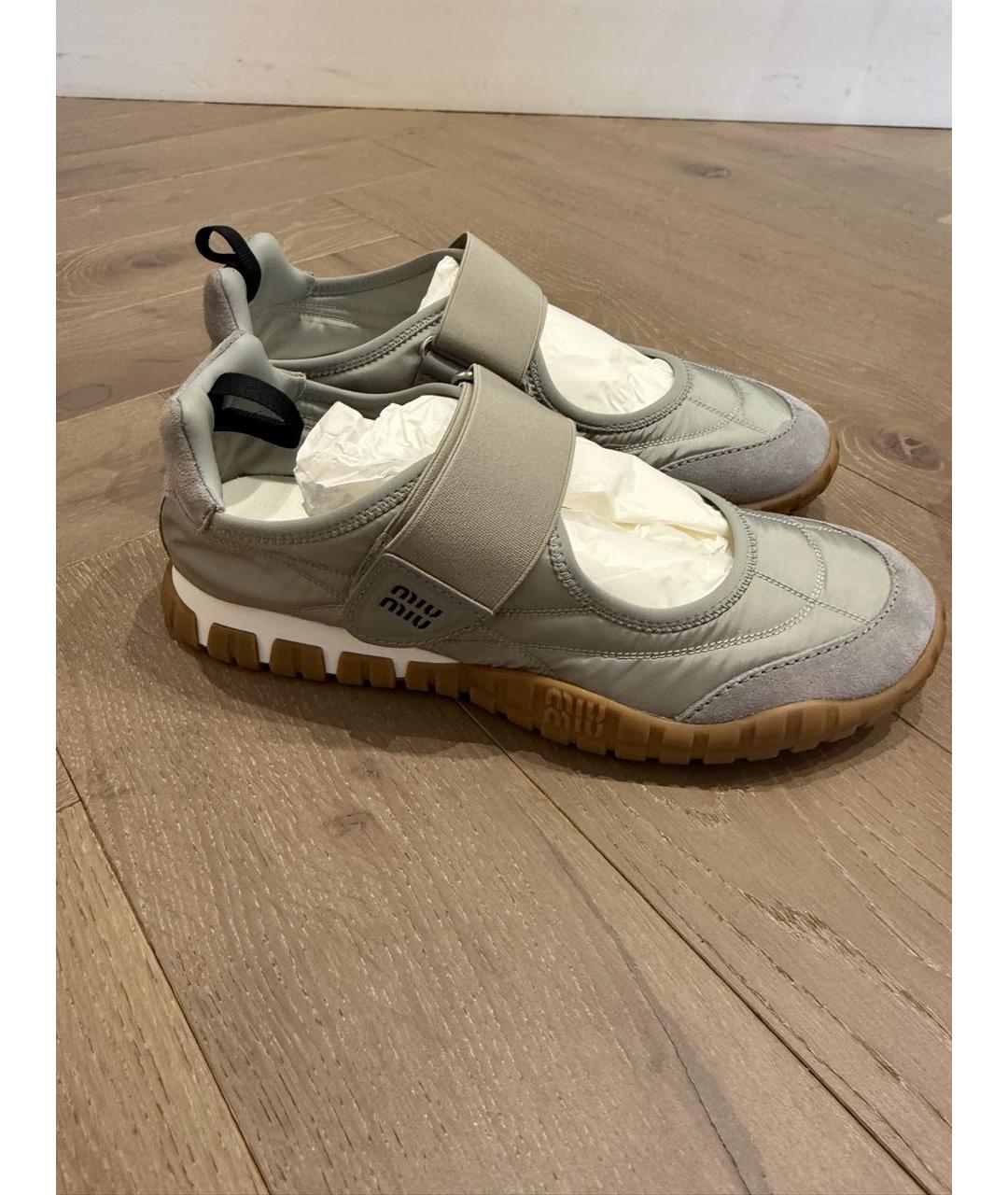 MIU MIU Серые замшевые балетки, фото 5