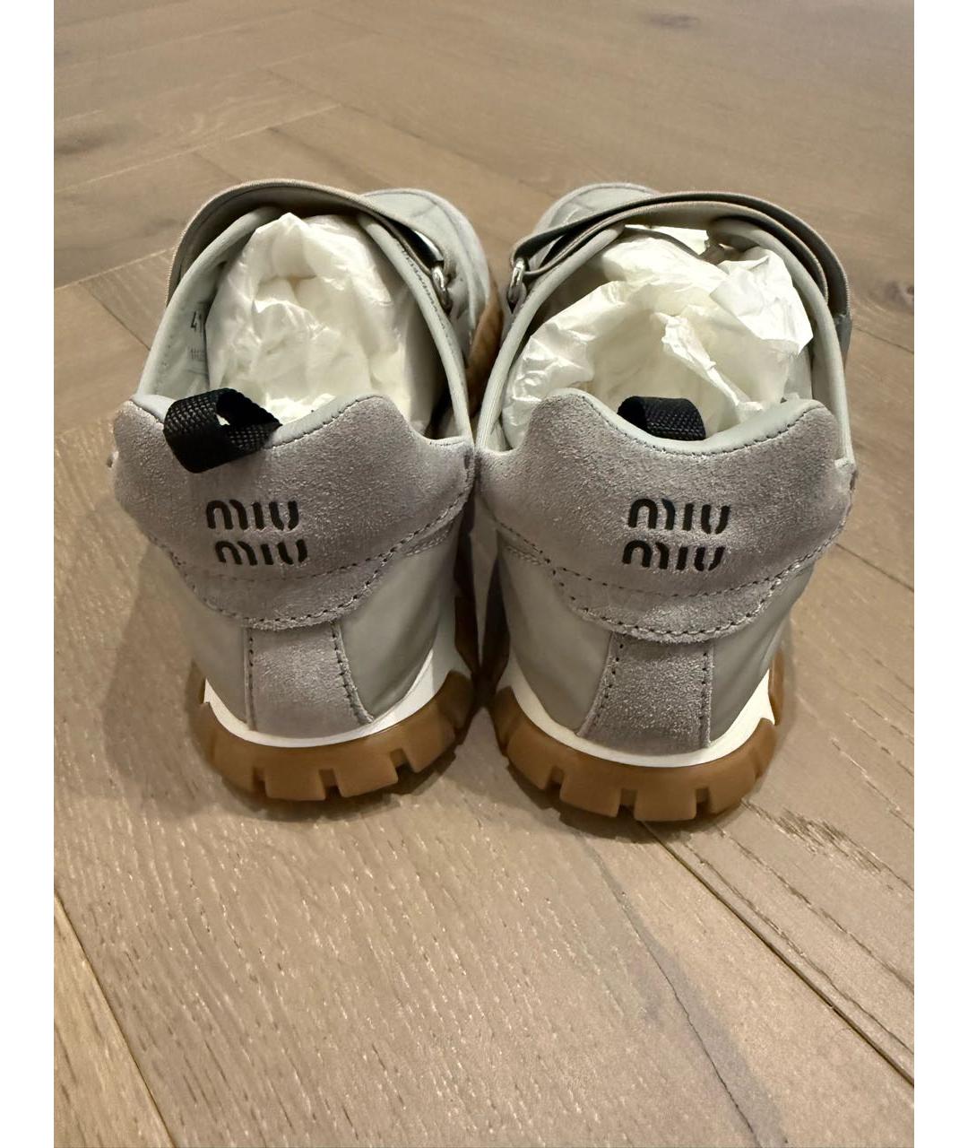 MIU MIU Серые замшевые балетки, фото 4