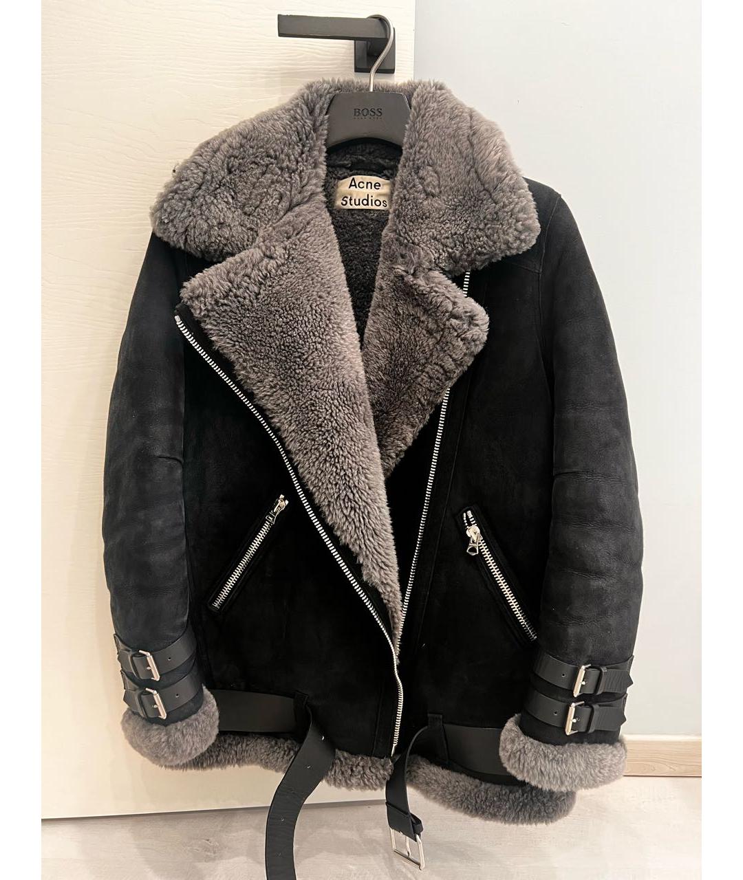 ACNE STUDIOS Черная меховая дубленка, фото 3