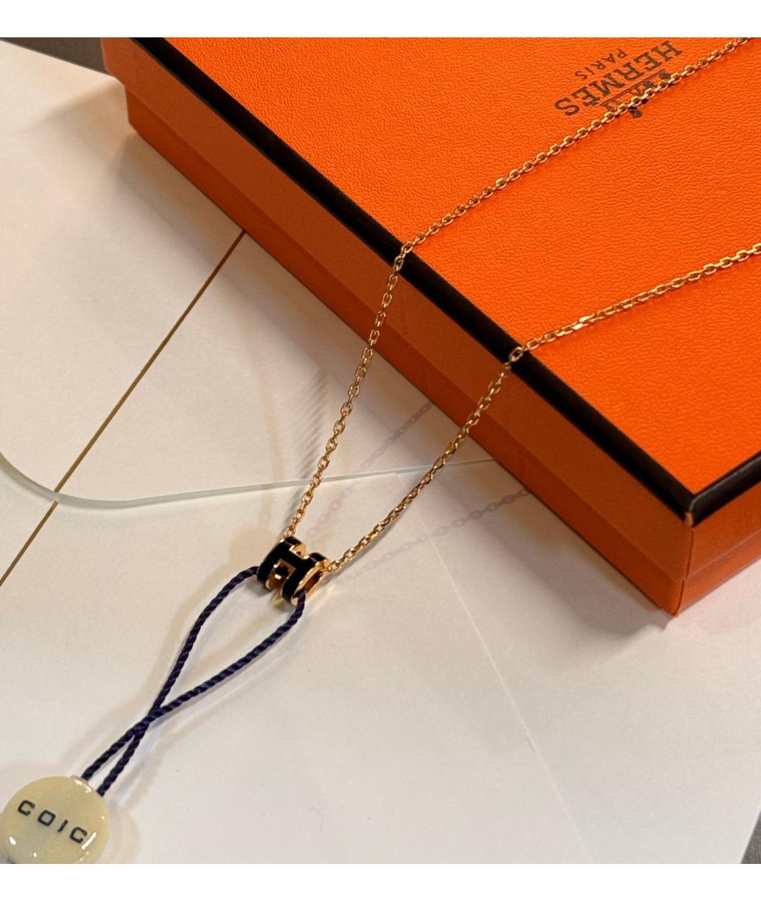 HERMES Черная металлическая подвеска, фото 2