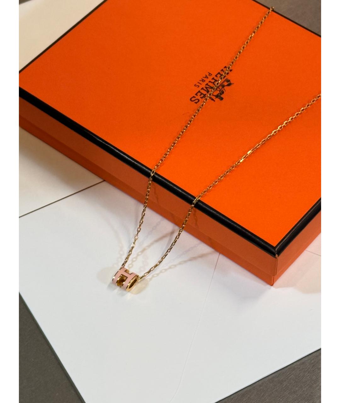 HERMES Розовая металлическая подвеска, фото 2