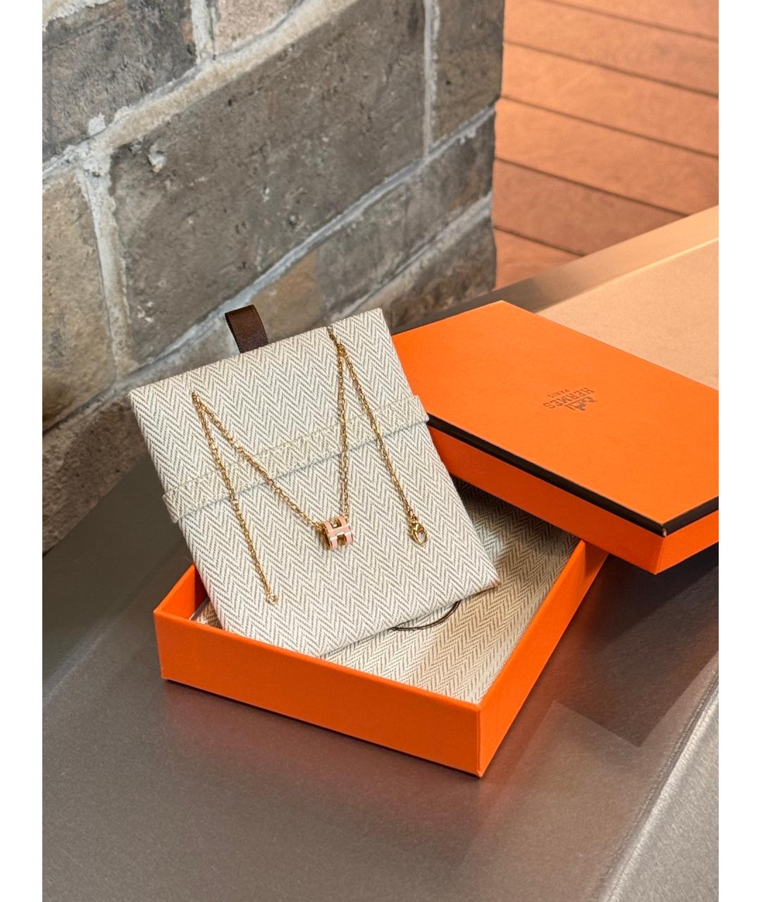 HERMES Розовая металлическая подвеска, фото 4