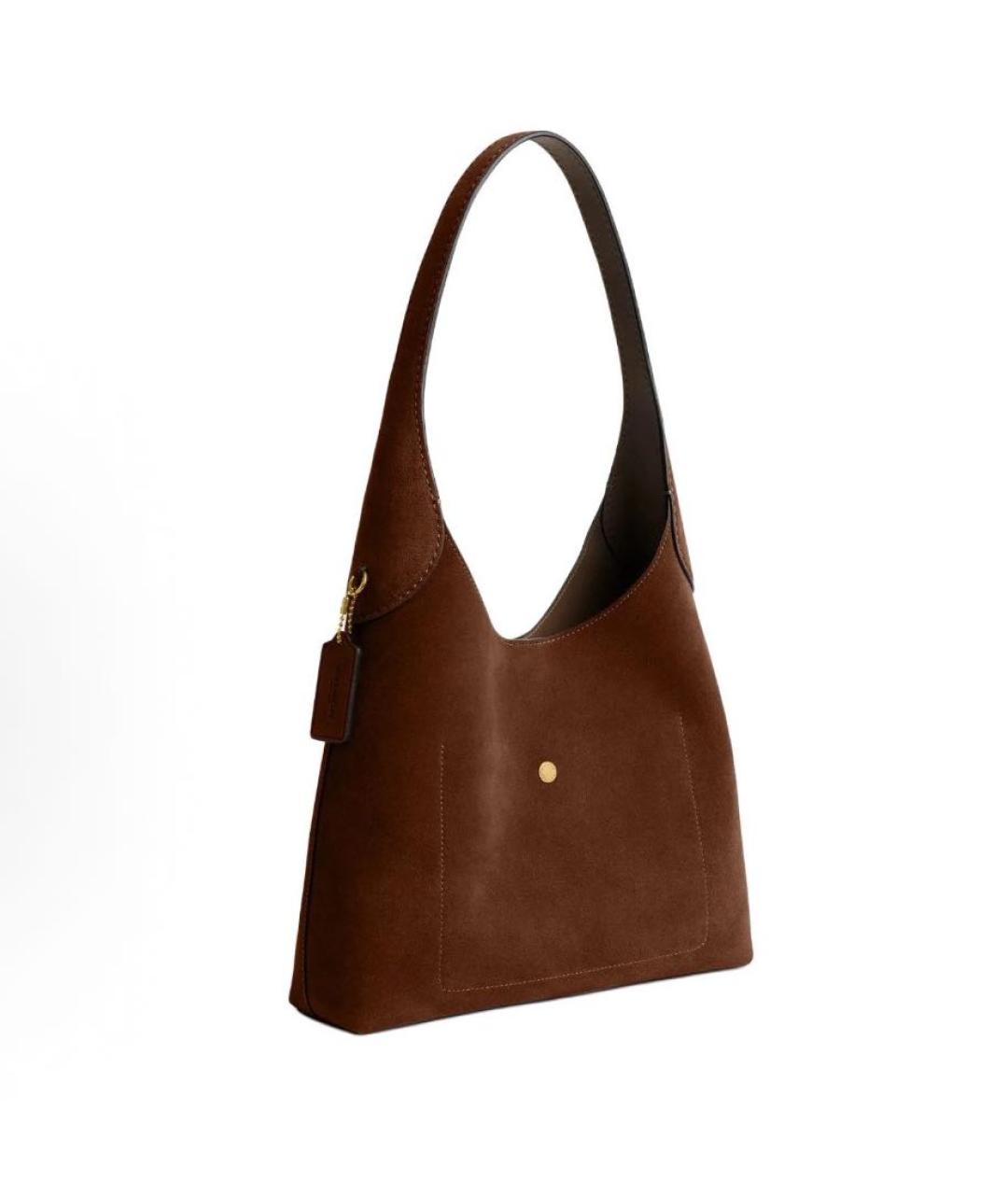 COACH Коричневая замшевая сумка через плечо, фото 3