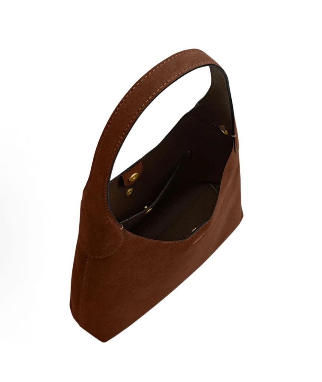COACH Коричневая замшевая сумка через плечо, фото 4