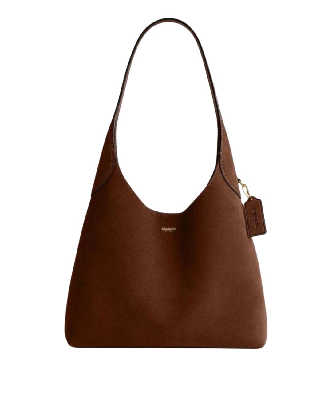 COACH Коричневая замшевая сумка через плечо, фото 1
