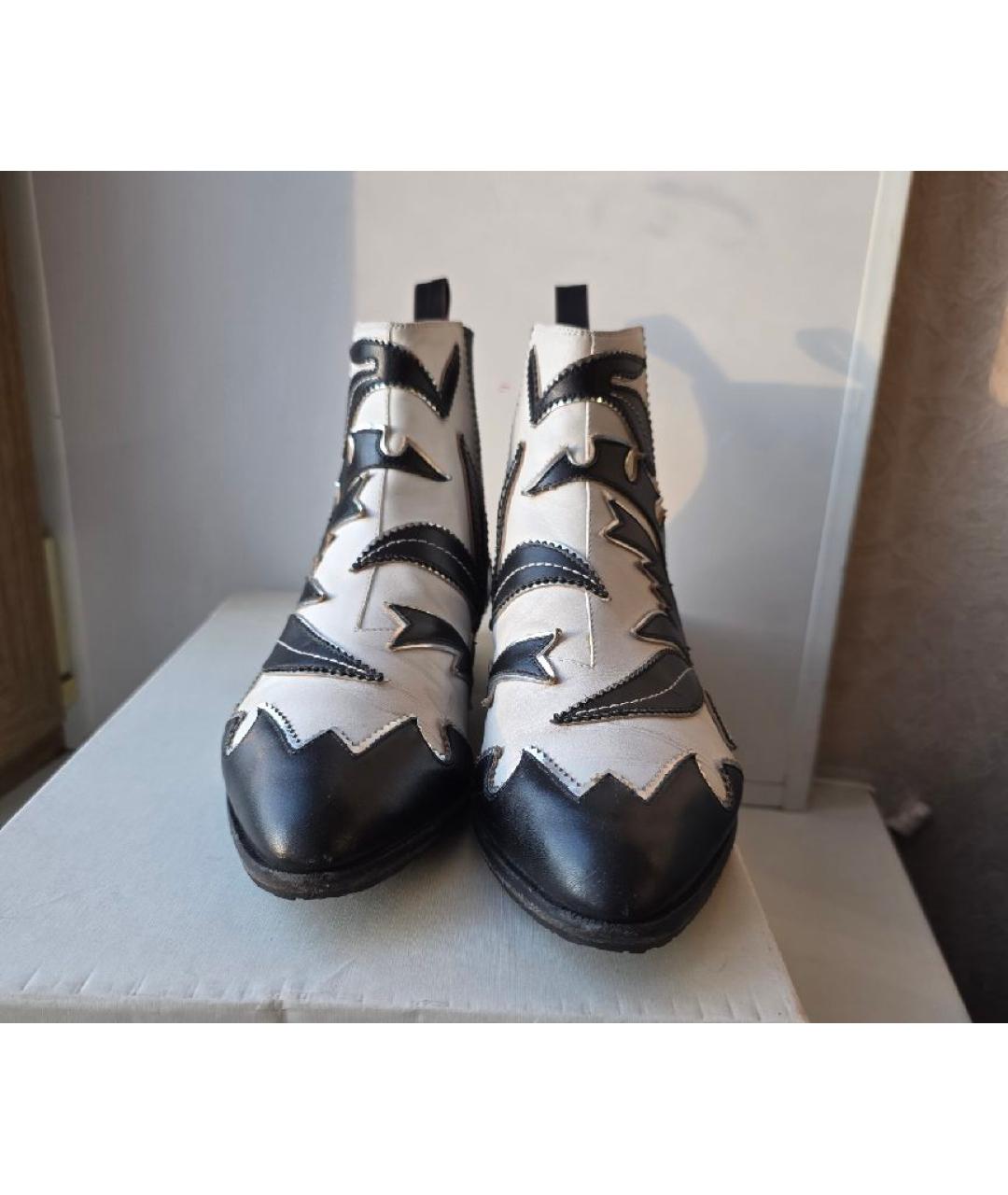 SANTONI Белые кожаные ботинки, фото 2