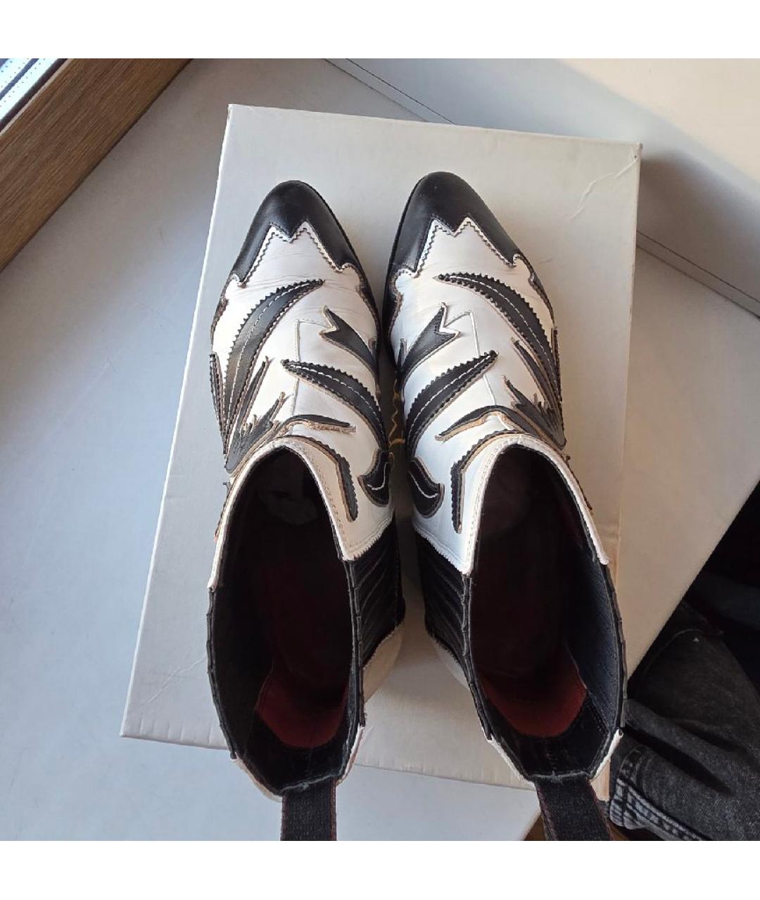 SANTONI Белые кожаные ботинки, фото 3