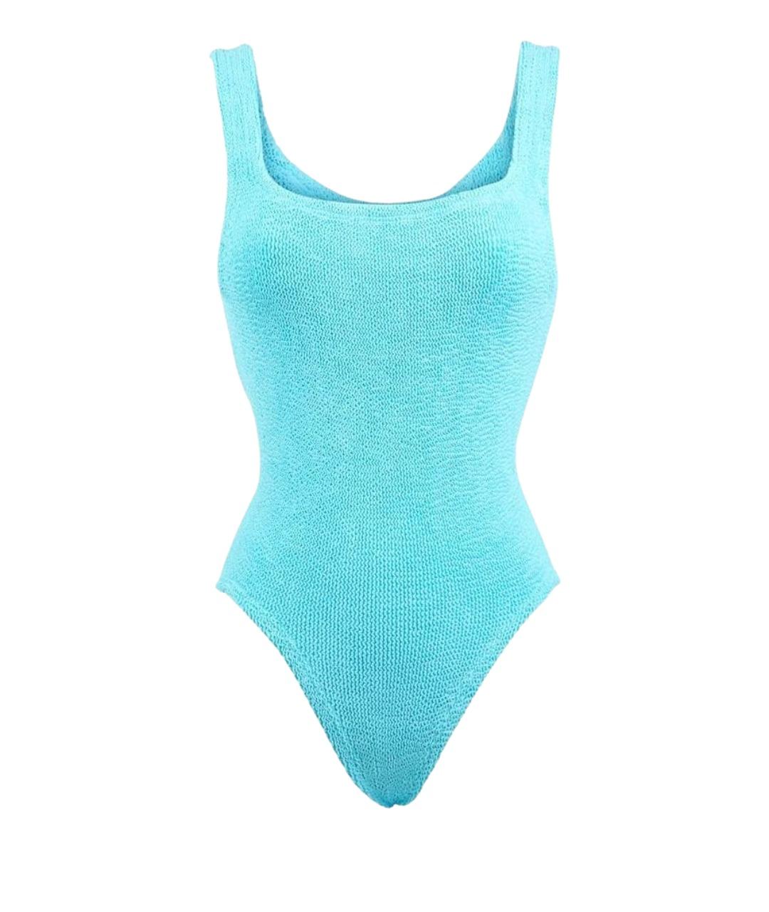 HUNZA G Бирюзовый полиамидовый купальник, фото 1