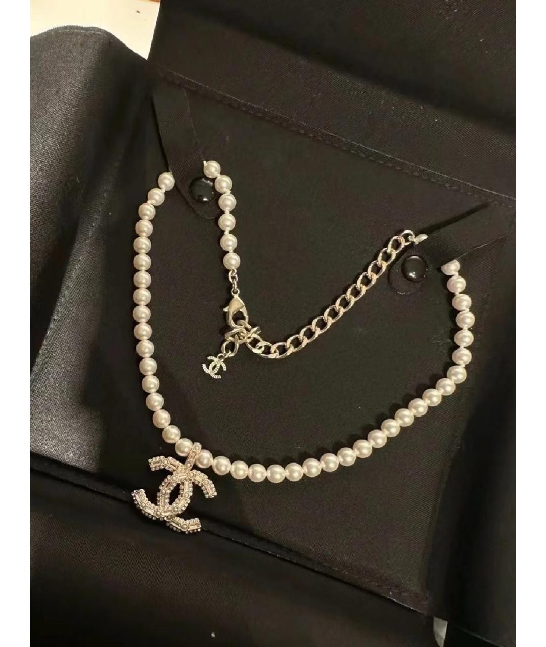 CHANEL Белое жемчужное колье, фото 2