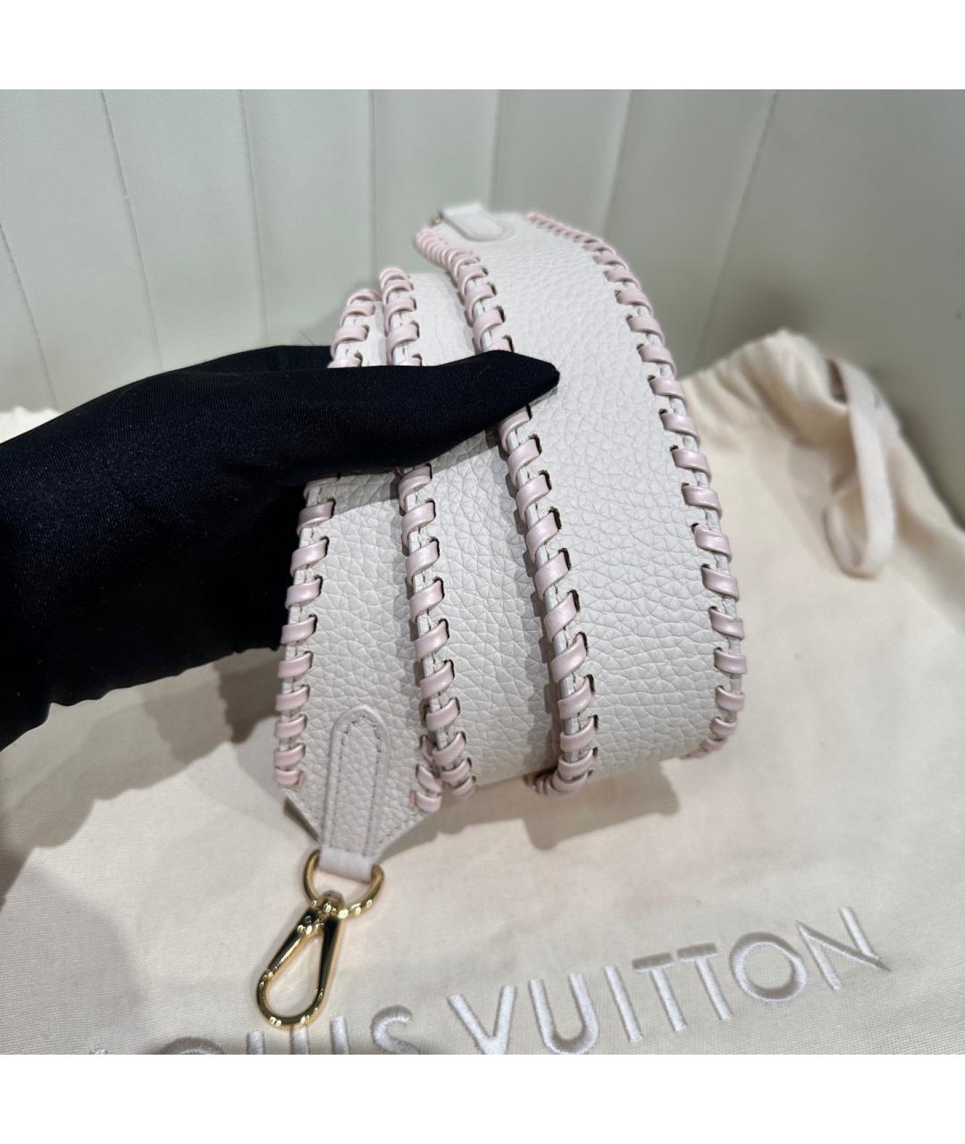 LOUIS VUITTON Бежевая кожаная сумка с короткими ручками, фото 8