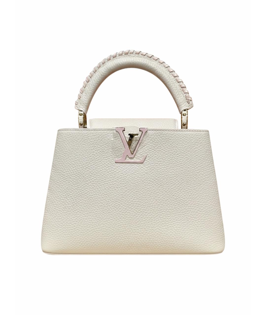 LOUIS VUITTON Бежевая кожаная сумка с короткими ручками, фото 1