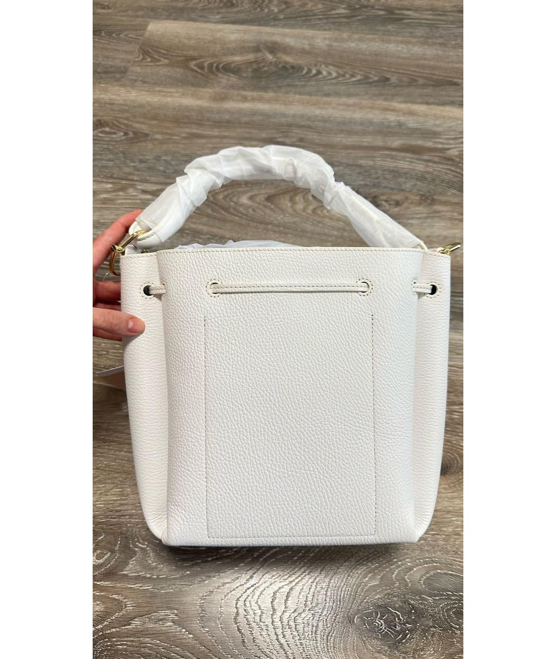 COCCINELLE Белая кожаная сумка с короткими ручками, фото 3