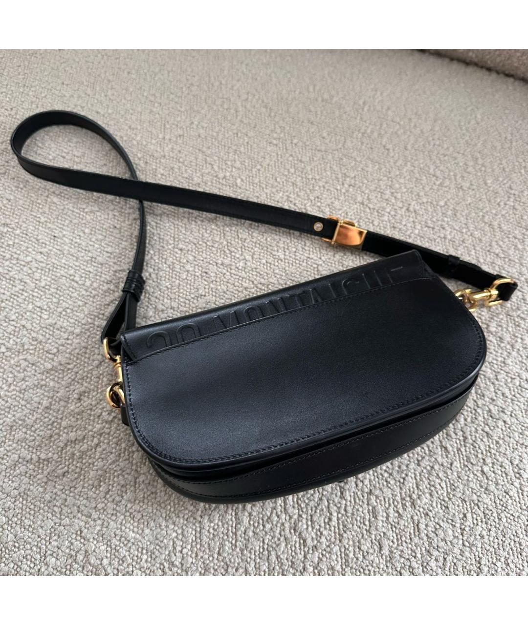 CHRISTIAN DIOR Черная кожаная сумка через плечо, фото 2