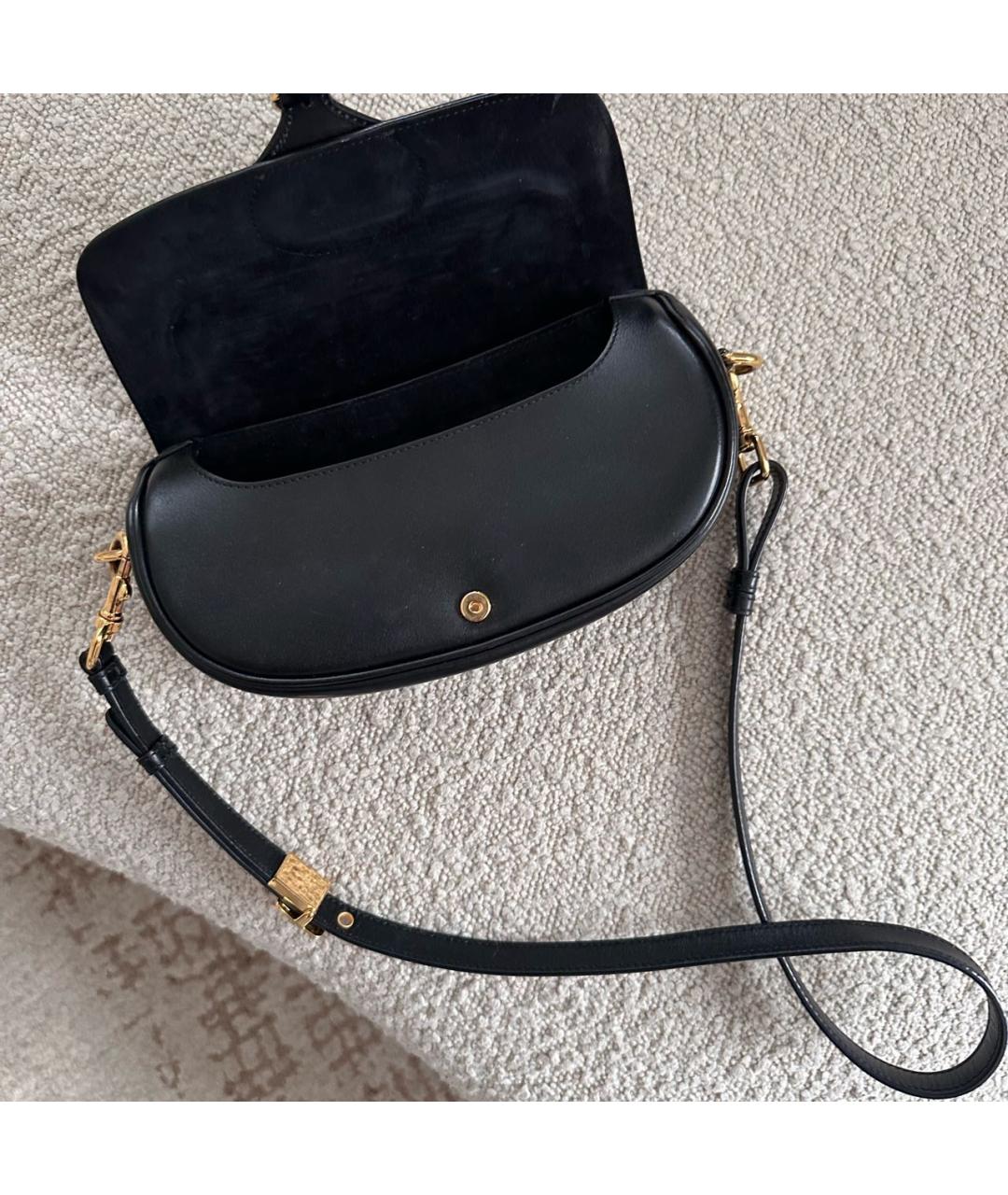 CHRISTIAN DIOR Черная кожаная сумка через плечо, фото 3