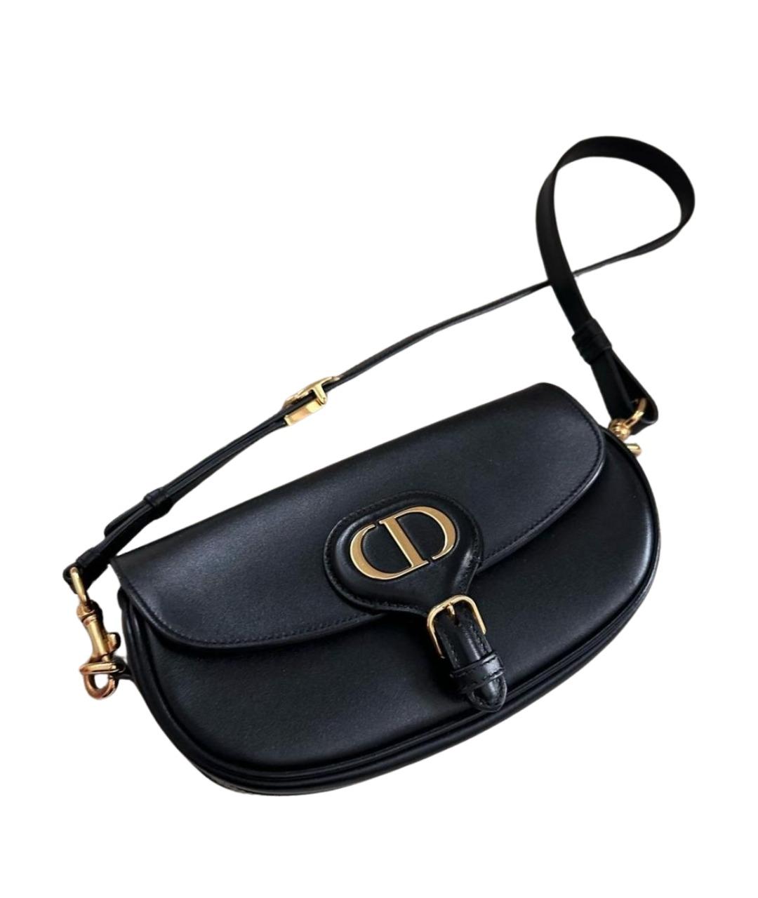 CHRISTIAN DIOR Черная кожаная сумка через плечо, фото 1