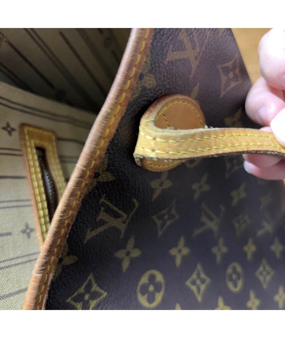 LOUIS VUITTON Коричневая сумка тоут из искусственной кожи, фото 5