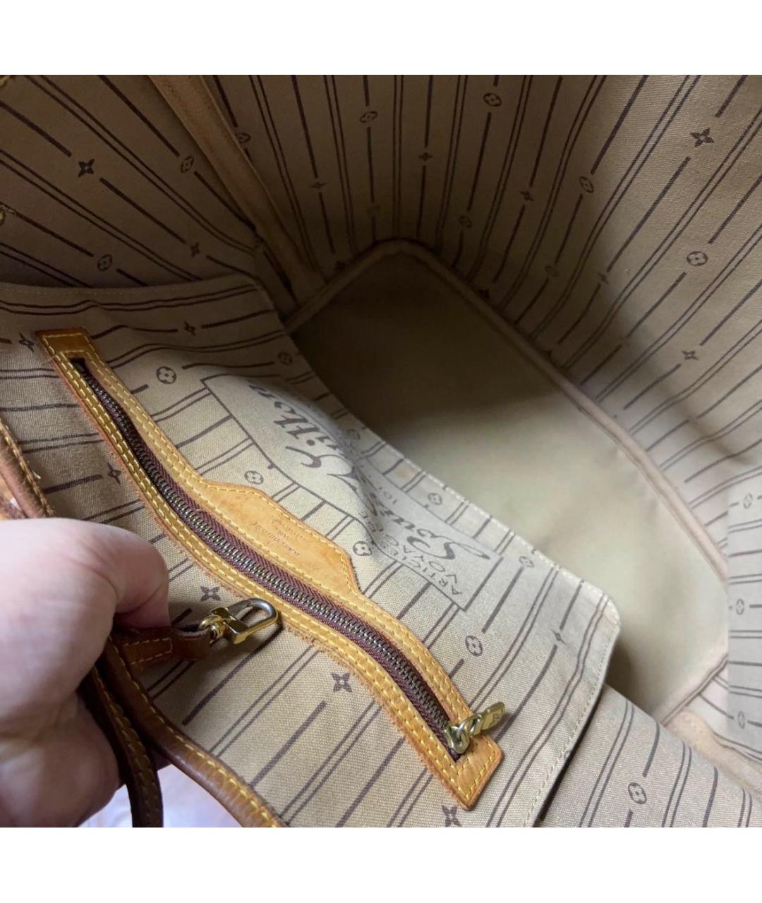 LOUIS VUITTON Коричневая сумка тоут из искусственной кожи, фото 3