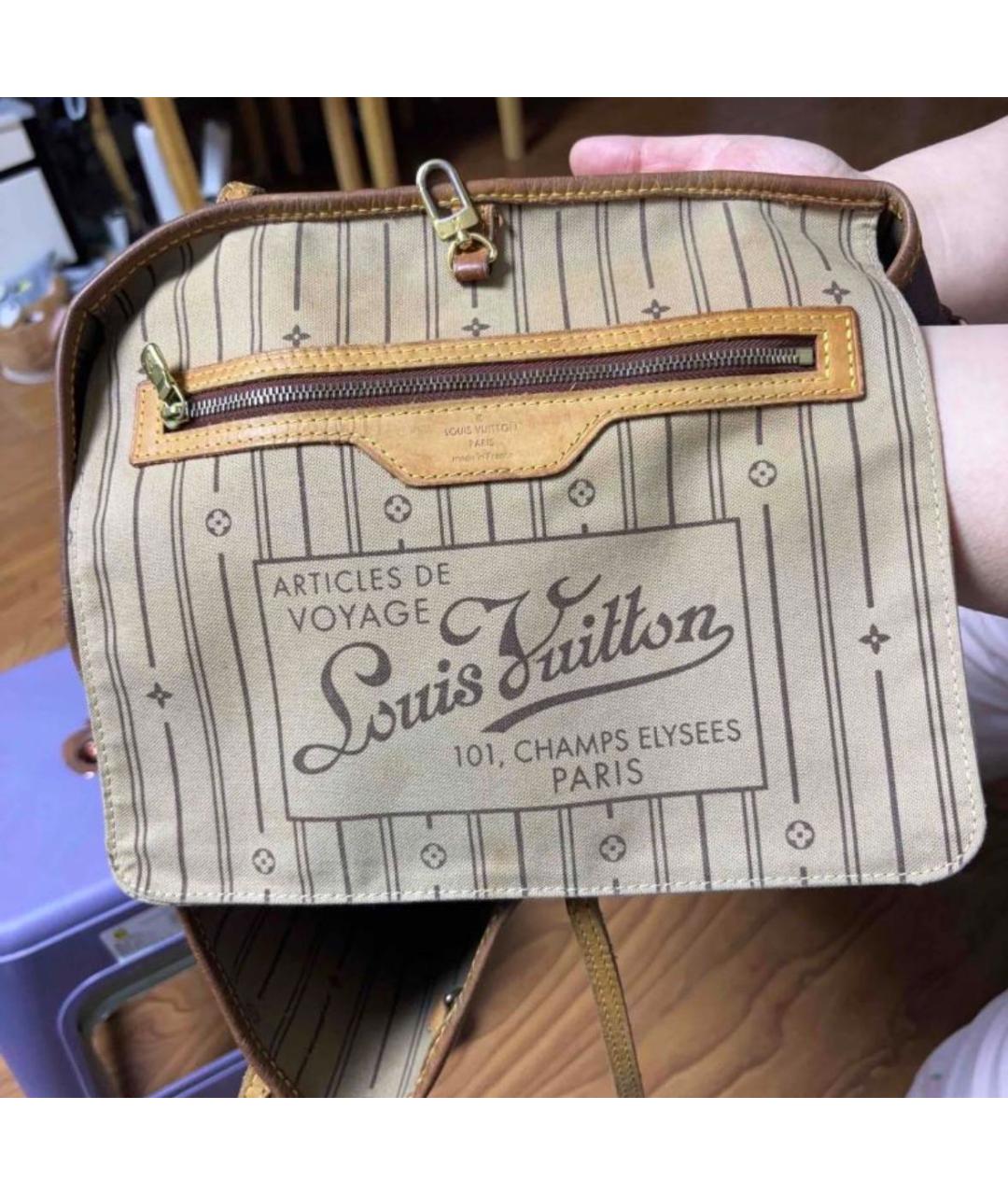 LOUIS VUITTON Коричневая сумка тоут из искусственной кожи, фото 6