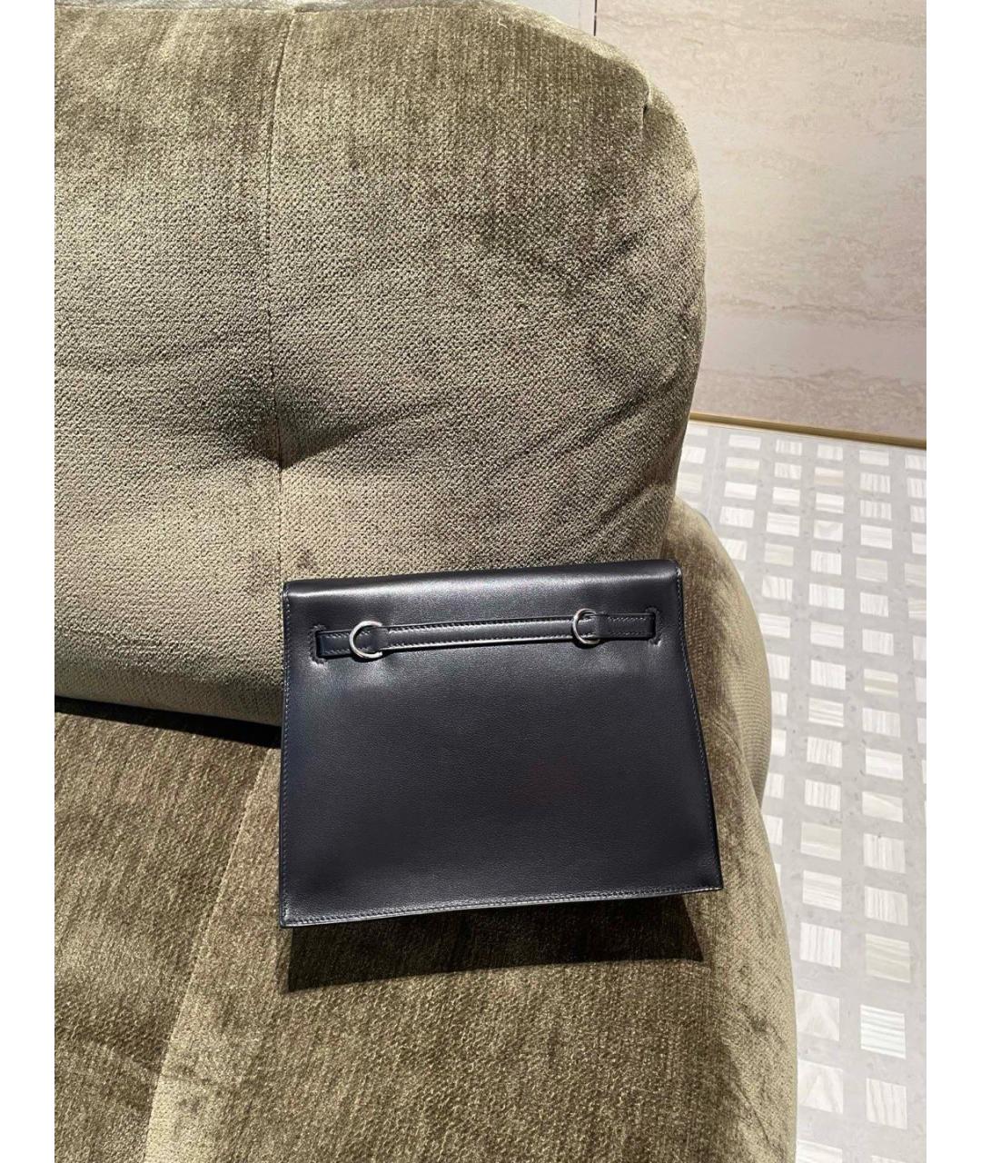 HERMES Черная кожаная сумка через плечо, фото 4