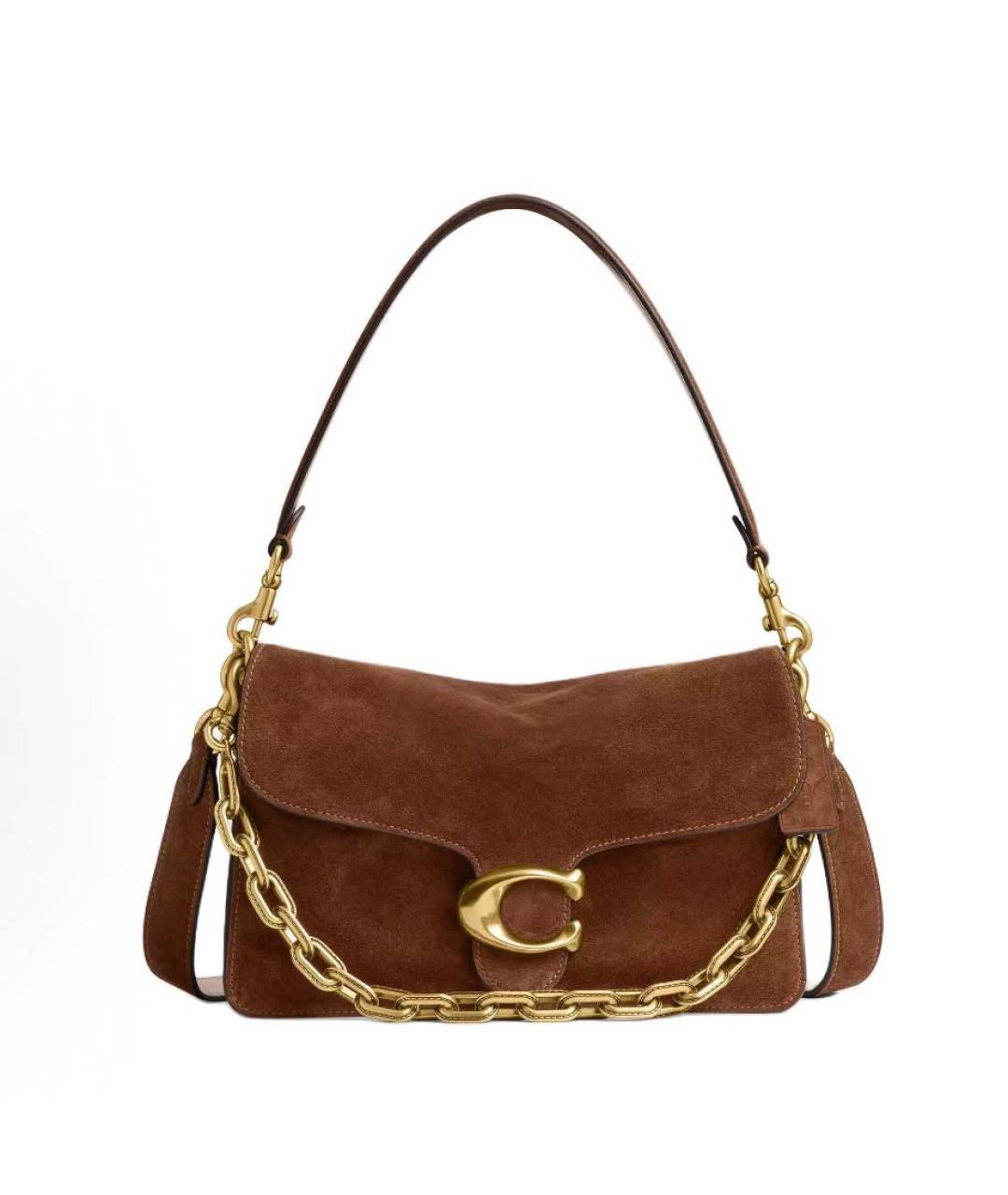 COACH Коричневая замшевая сумка через плечо, фото 9