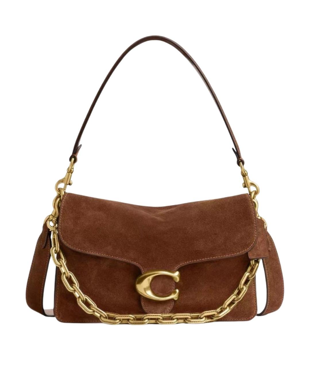 COACH Коричневая замшевая сумка через плечо, фото 1