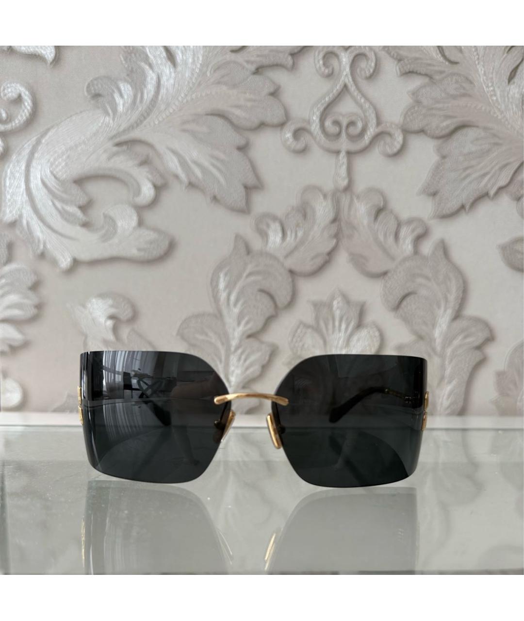 MIU MIU Черные металлические солнцезащитные очки, фото 5