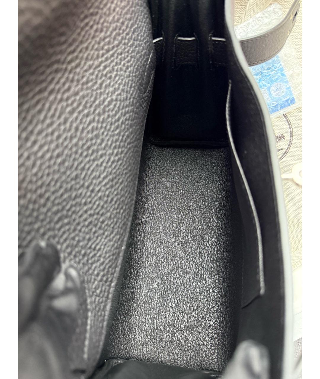 HERMES Черная кожаная сумка через плечо, фото 7