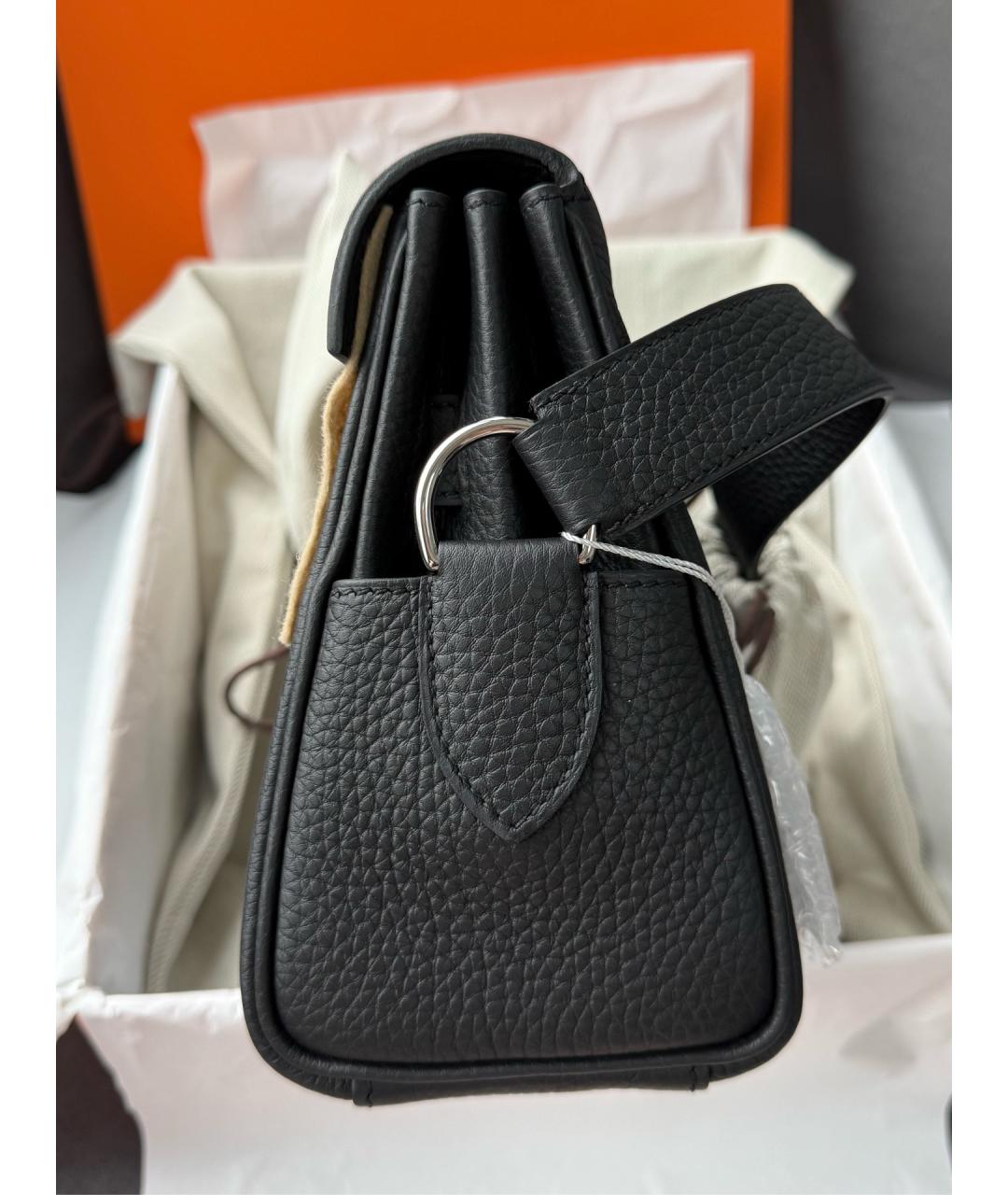 HERMES Черная кожаная сумка через плечо, фото 4