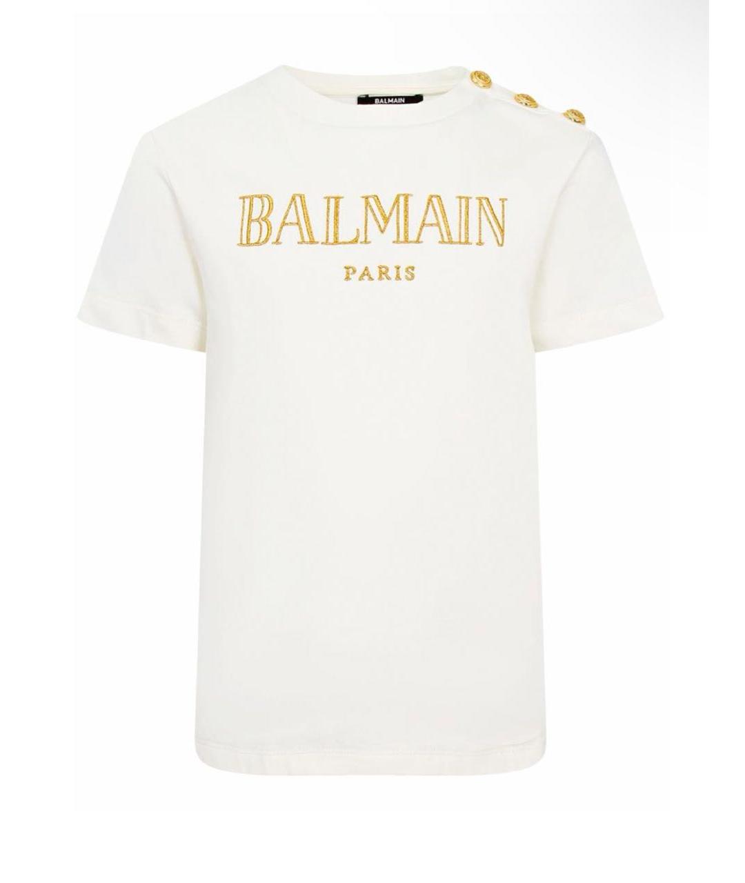 BALMAIN Белая хлопковая футболка, фото 8