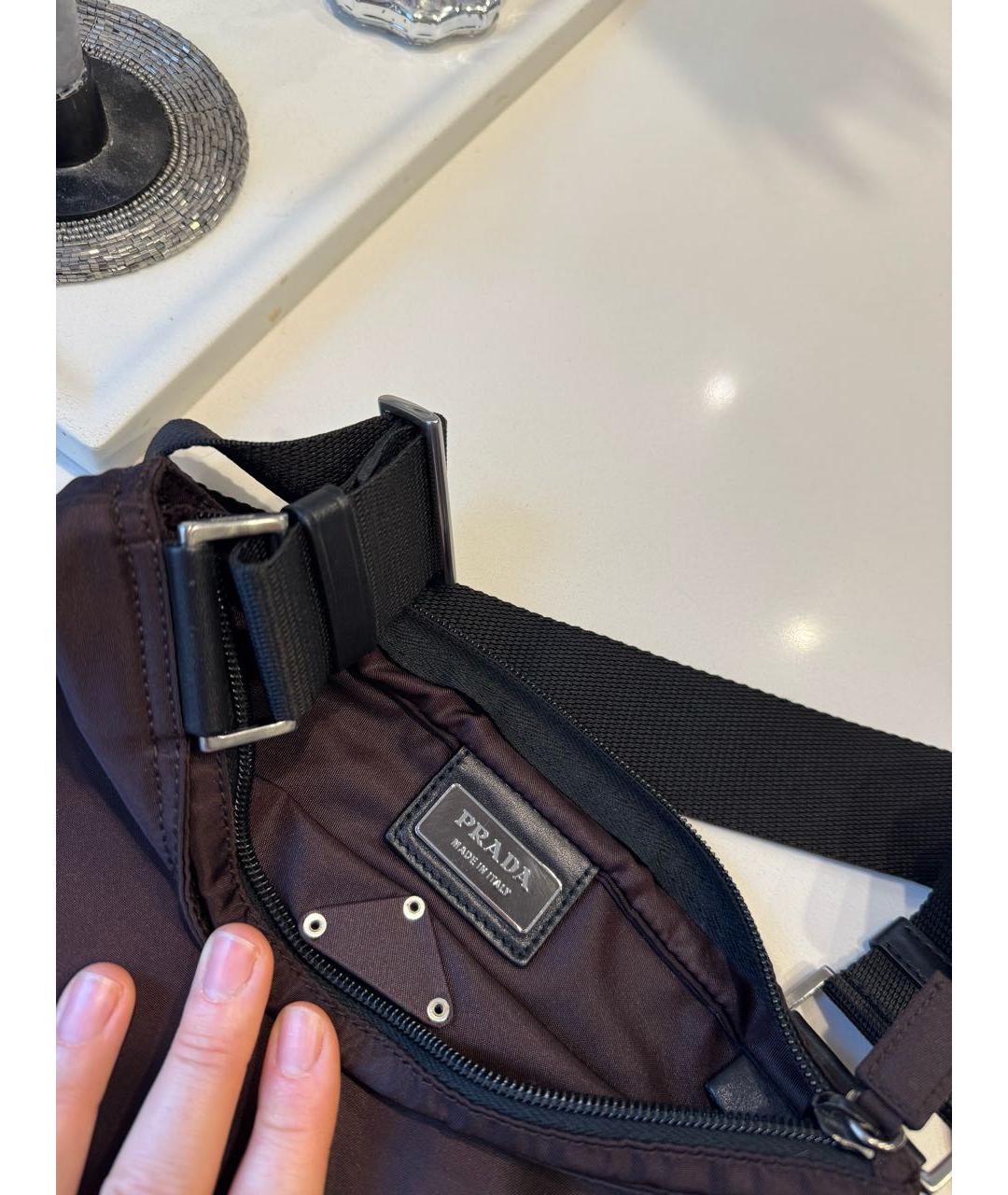 PRADA Коричневая тканевая сумка через плечо, фото 4
