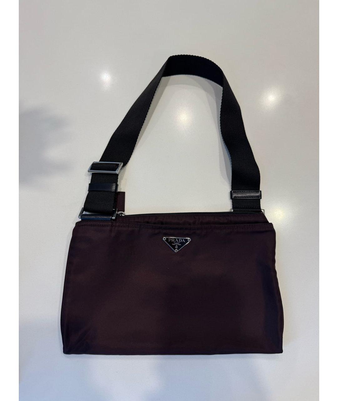 PRADA Коричневая тканевая сумка через плечо, фото 9