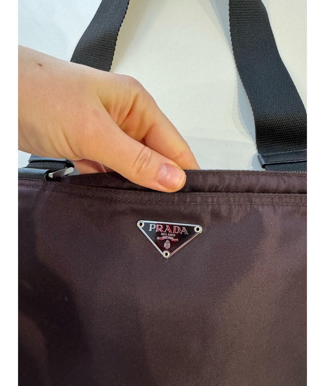 PRADA Коричневая тканевая сумка через плечо, фото 6