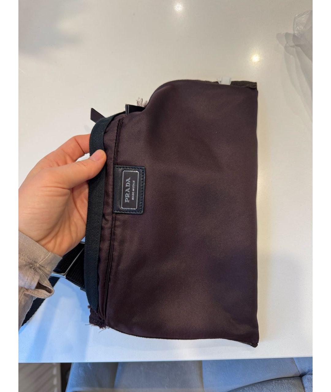 PRADA Коричневая тканевая сумка через плечо, фото 5