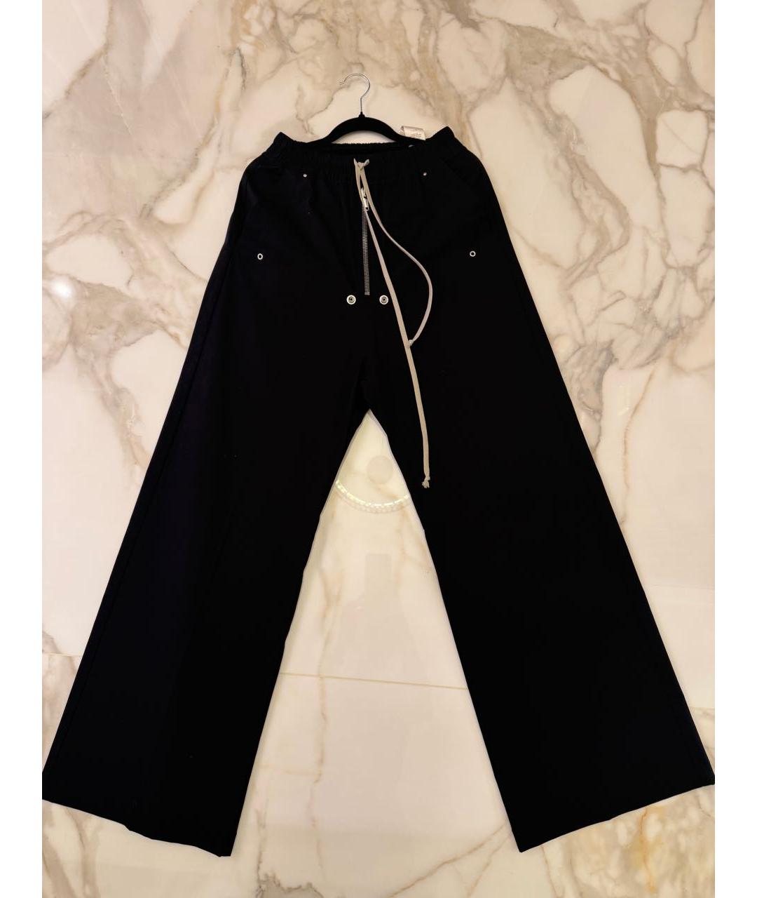 RICK OWENS Черные хлопковые брюки широкие, фото 6