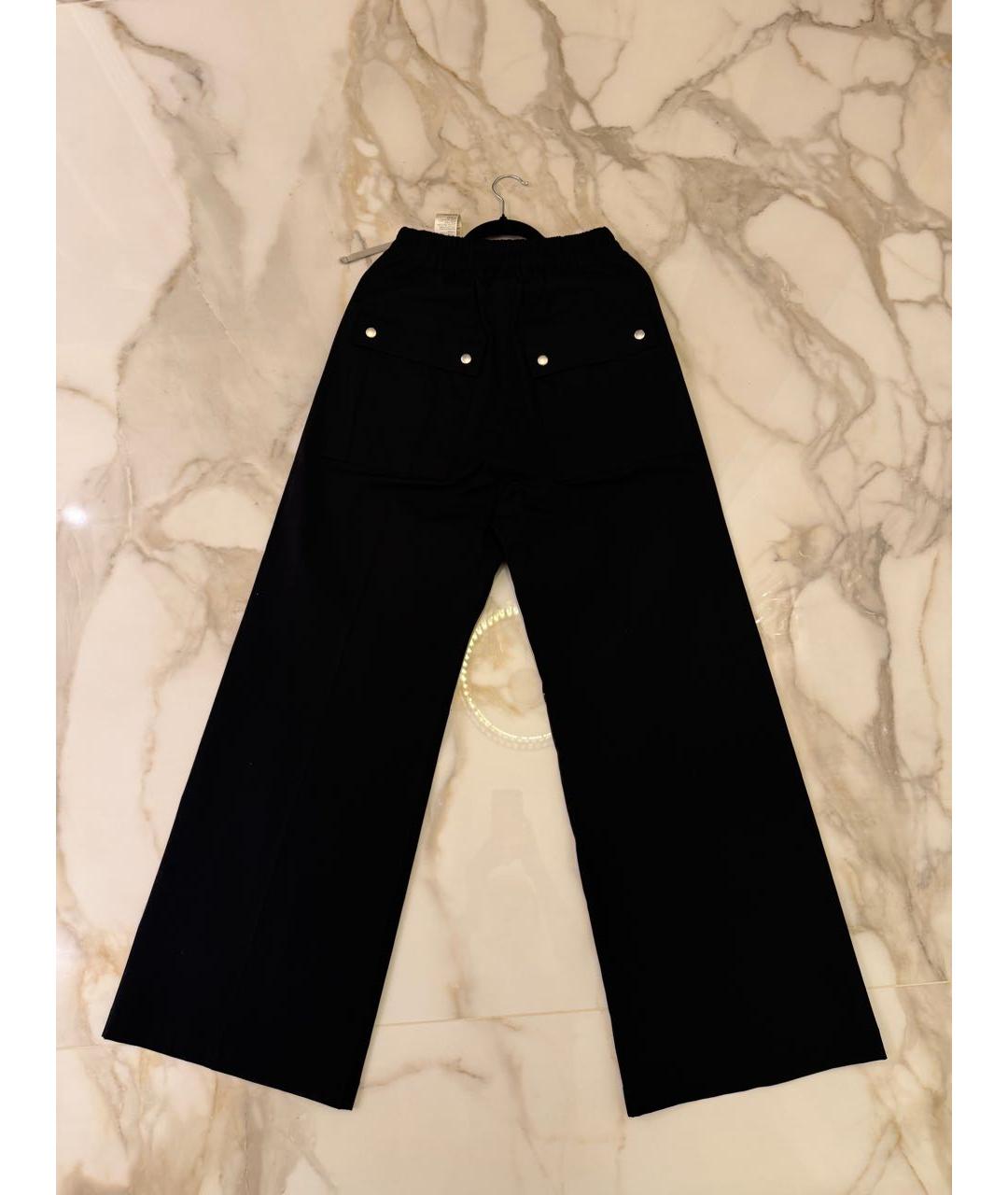 RICK OWENS Черные хлопковые брюки широкие, фото 3