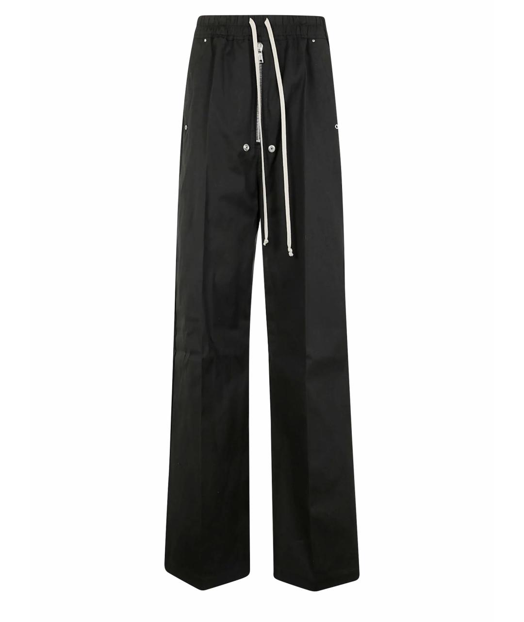 RICK OWENS Черные хлопковые брюки широкие, фото 1