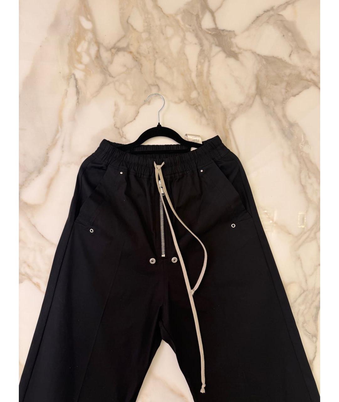 RICK OWENS Черные хлопковые брюки широкие, фото 2