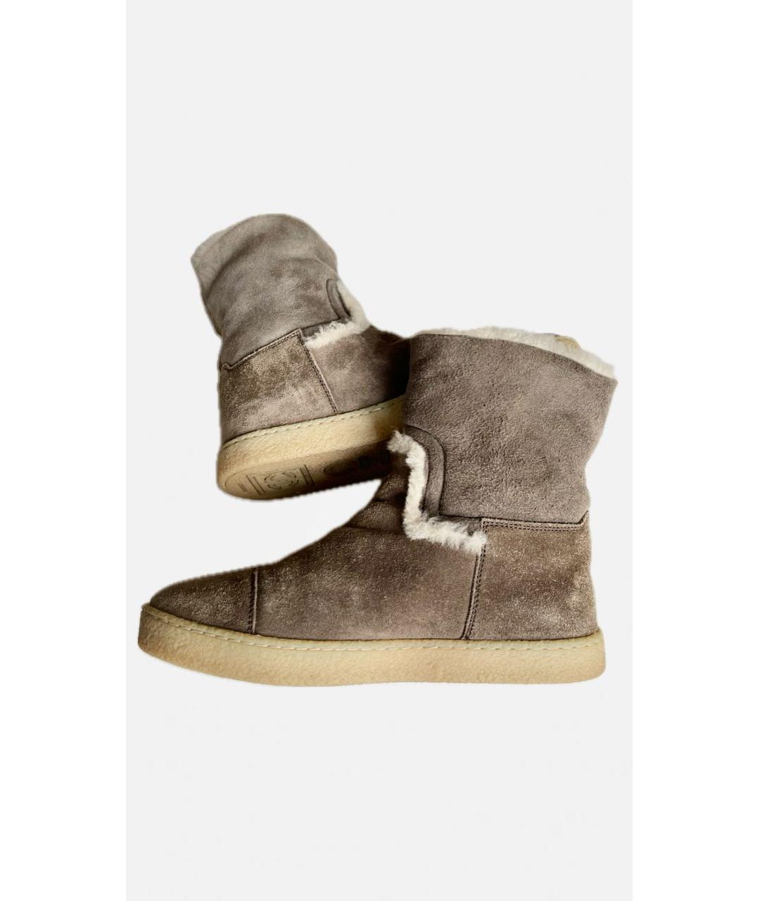 CHANEL Коричневые замшевые сапоги, фото 2