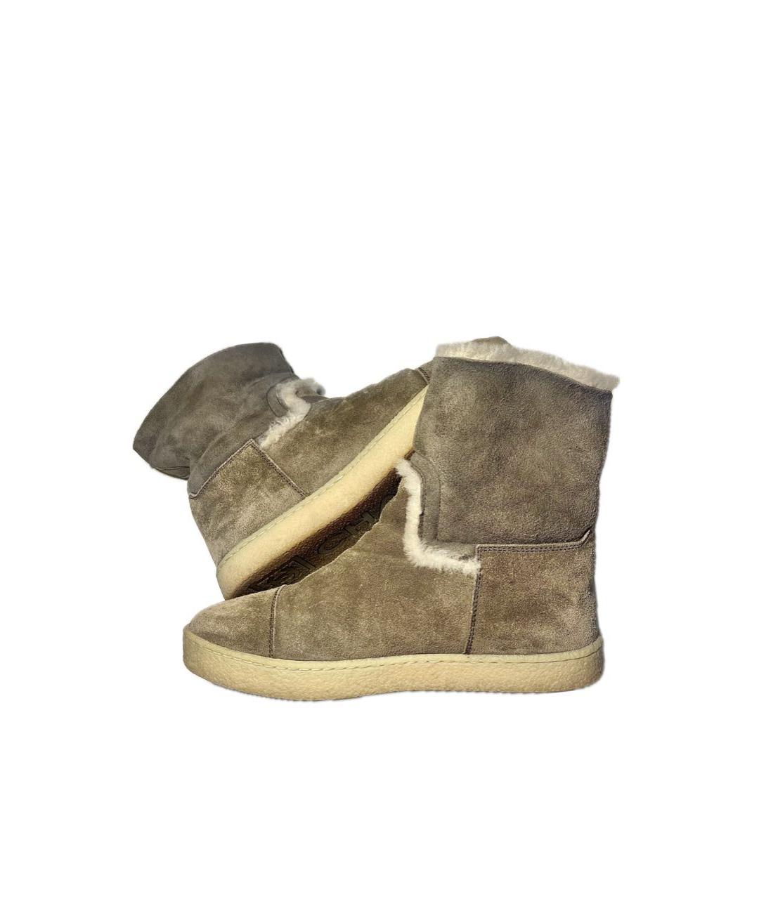 CHANEL Коричневые замшевые сапоги, фото 2