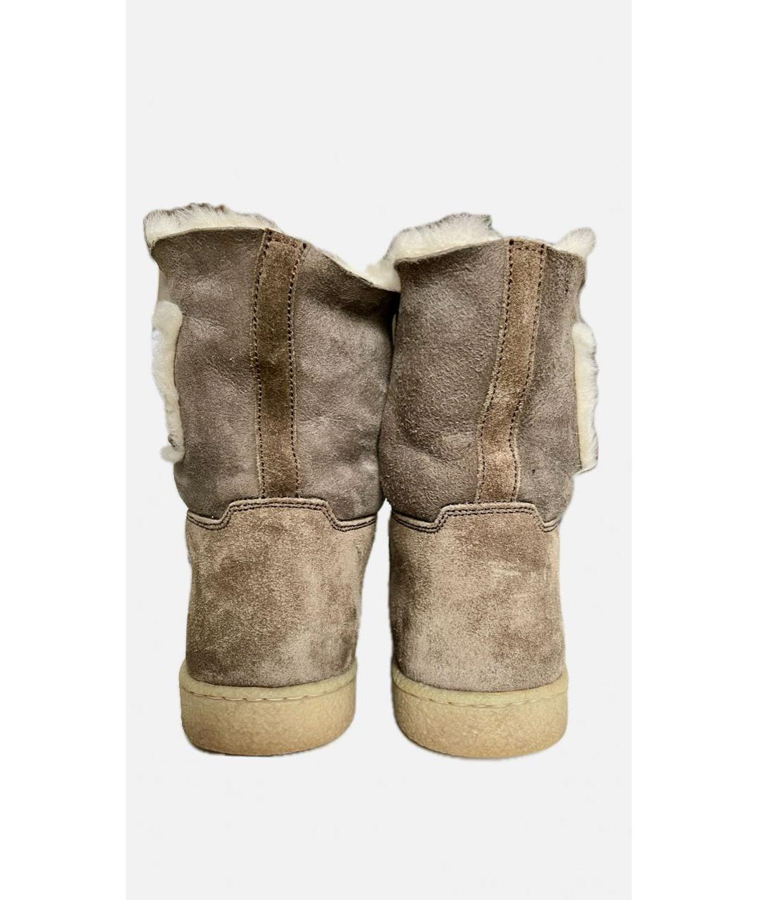 CHANEL Коричневые замшевые сапоги, фото 4