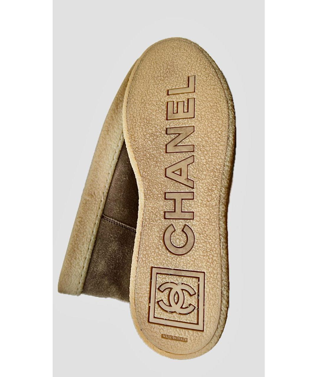 CHANEL Коричневые замшевые сапоги, фото 7