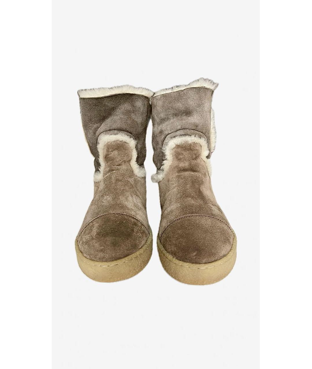 CHANEL Коричневые замшевые сапоги, фото 2