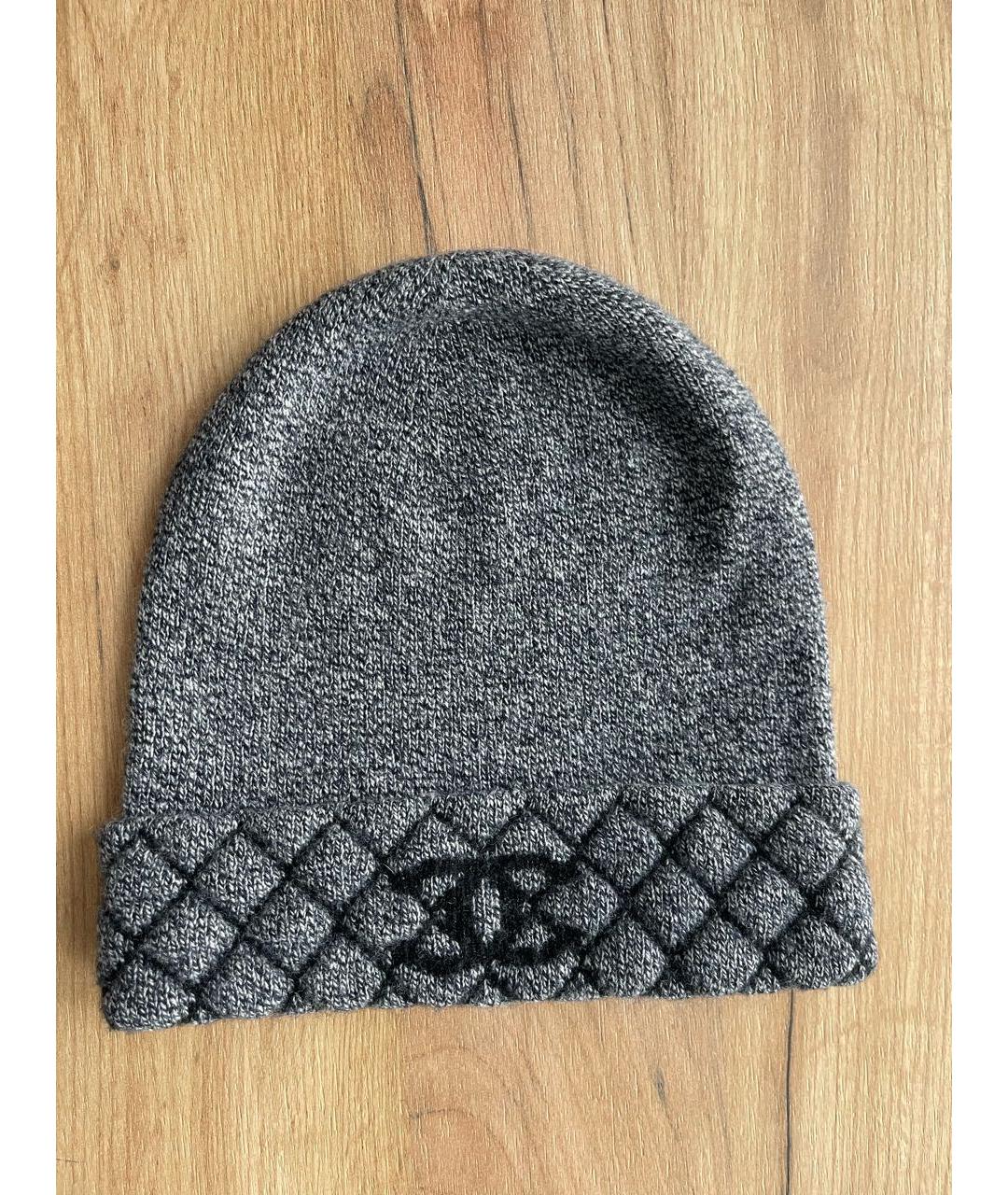 CHANEL Серая кашемировая шапка, фото 9