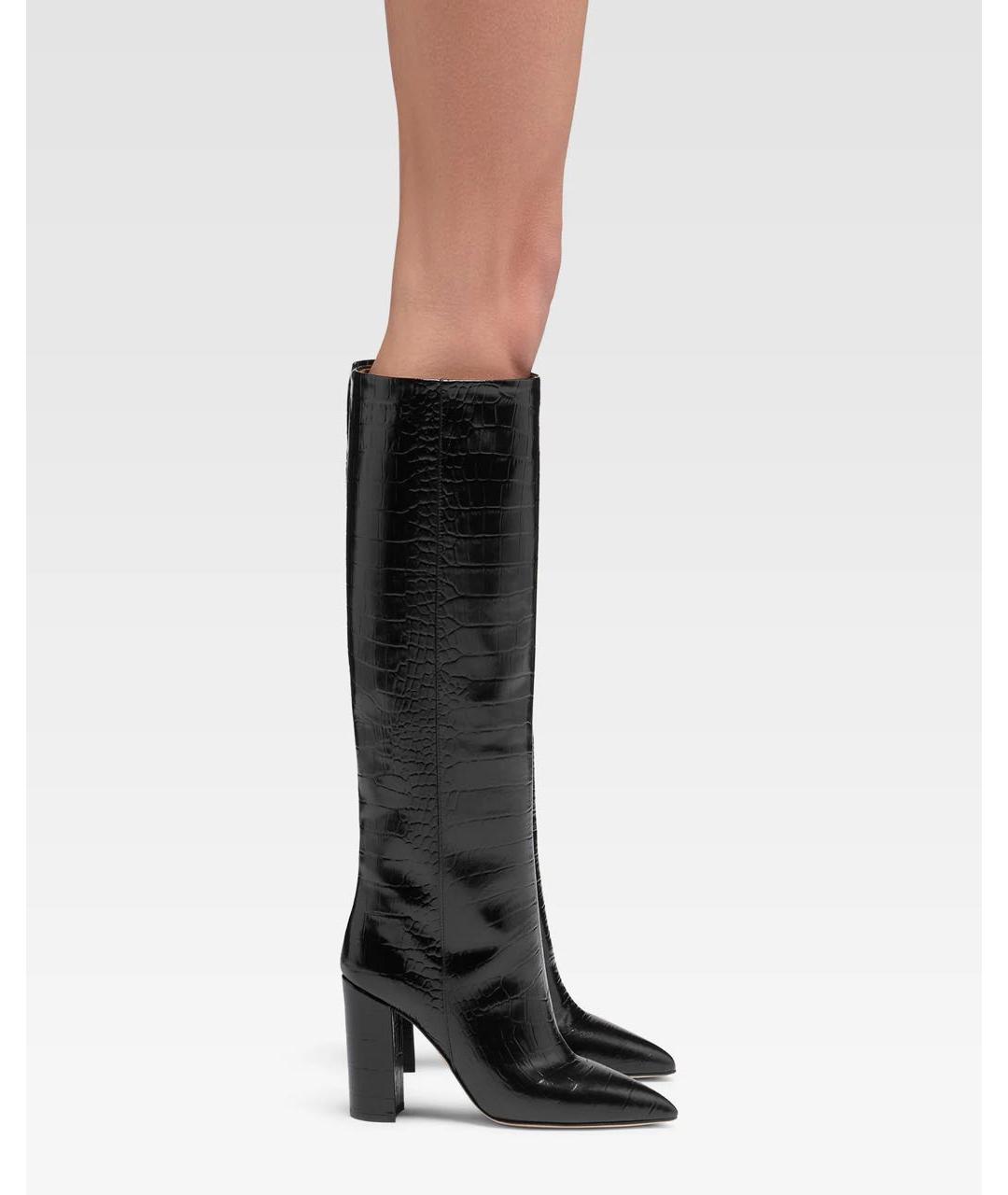 PARIS TEXAS Черные кожаные сапоги, фото 2