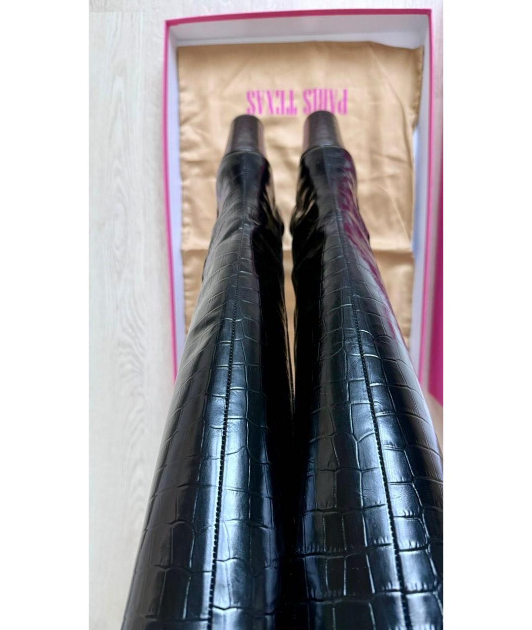 PARIS TEXAS Черные кожаные сапоги, фото 4