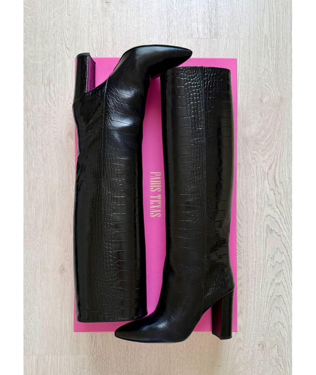 PARIS TEXAS Черные кожаные сапоги, фото 6