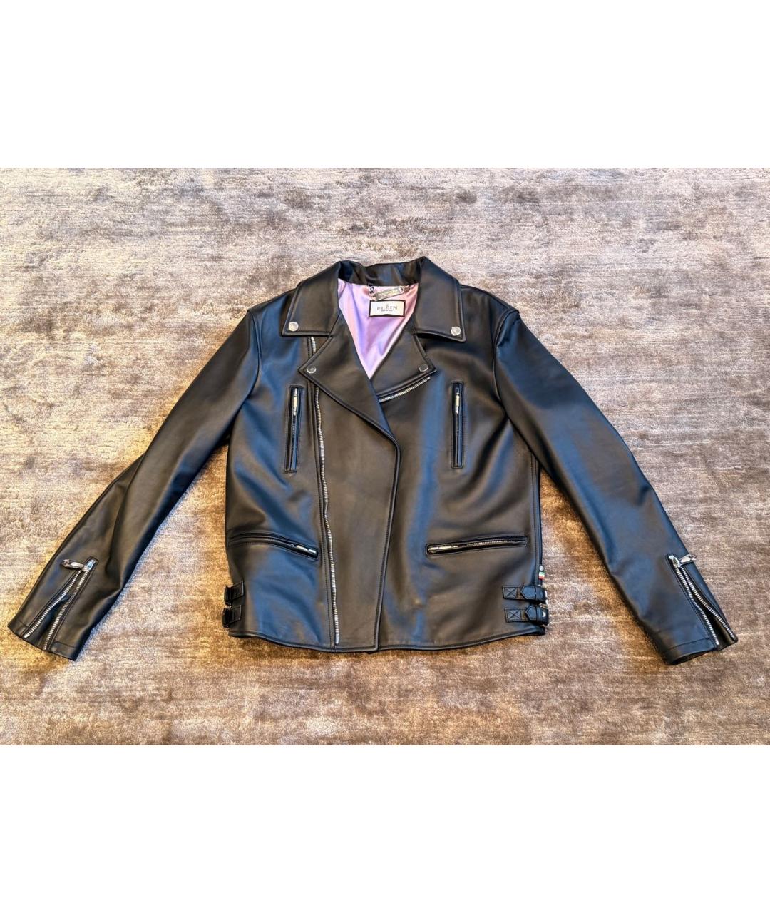 PHILIPP PLEIN Черная кожаная куртка, фото 4