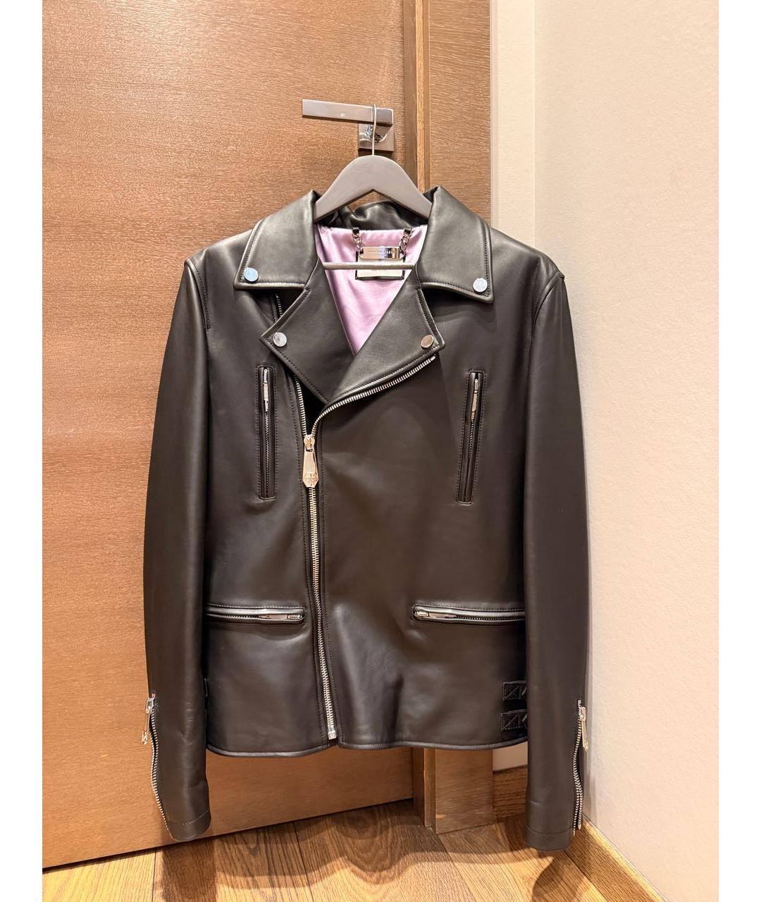 PHILIPP PLEIN Черная кожаная куртка, фото 6